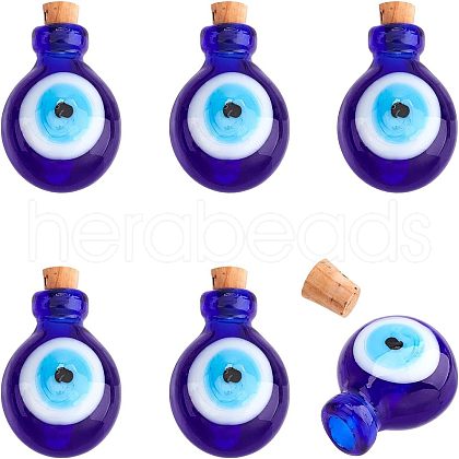 Handmade Lampwork Perfume Bottle Pendants LAMP-NB0001-20-1
