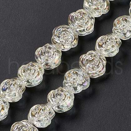 Electroplate Glass Beads Strands EGLA-L040-FR04-1