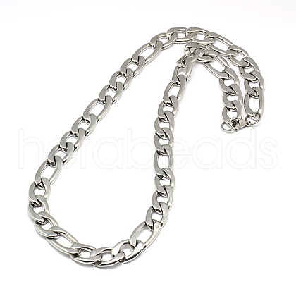 Tarnish Resistant Fashionable 304 Stainless Steel Figaro Chain Necklaces for Men STAS-A028-N019P-1