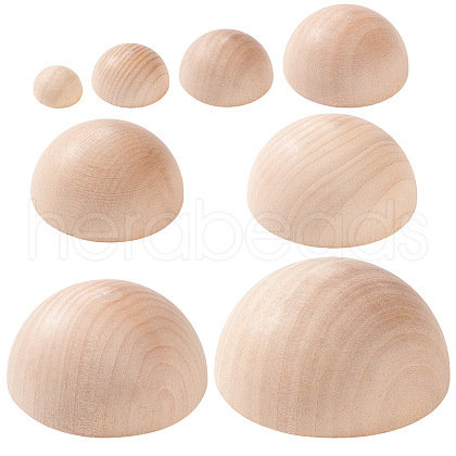 BENECREAT 8Pcs 8 Styles Wood Cabochons WOOD-BC0001-23-1