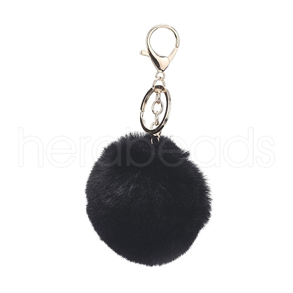 Pom Pom Ball Keychain X-KEYC-WH0016-13I-1