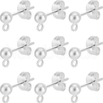 Beebeecraft 60Pcs 304 Stainless Steel Ball Stud Earring Post STAS-BBC0004-20-1