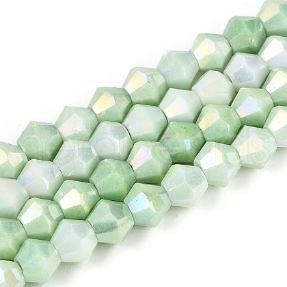 Electroplate Bicone Glass Beads Strands EGLA-T021-6mm-16-06-1