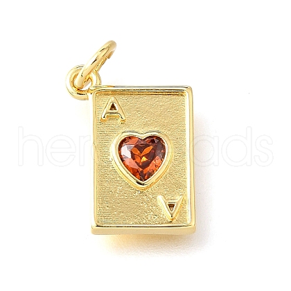 Brass Micro Pave Cubic Zirconia Pendants KK-V007-005G-04-1