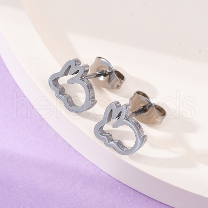 Tarnish Resistant 304 Stainless Steel Stud Earrings X-EJEW-N045-04P-1