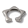 Rack Plating Star Brass Cubic Zirconia Open Cuff Rings for Women RJEW-S242-02P-C-3