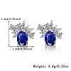 Elegant Sterling Silver Flower with Oval Stud Earrings YV2194-1-2