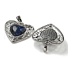 Natural Sodalite Peach Love Heart Pendants G-G158-01P-2