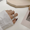 Six-word Motto 925 Sterling Silver Cuff Rings for Women FS-WG1EDA0-01-2