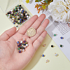 120Pcs 8 Styles Natural Mixed Gemstone Round Charms PALLOY-DC00004-3