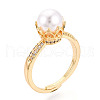 Brass Micro Pave Clear Cubic Zirconia Adjustable Ring Settings KK-T076-18G-6
