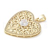 Brass Micro Pave Cubic Zirconia Pendants X-KK-K298-09G-04-2