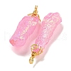 Electroplated Raw Rough Natural Quartz Crystal Big Pendants G-A229-02G-05-2