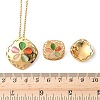 304 Stainless Steel Cat Eye Flower Pendant Necklaces & Stud Earrings Sets for Women SJEW-B020-04G-5