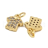 Rack Plating Brass Micro Pave Clear Cubic Zirconia Charms KK-U030-20G-2