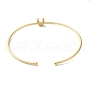 Rack Plating Brass Micro Pave Clear Cubic Zirconia Letter Open Cuff Bangles BJEW-A018-01G-U-3