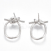 Brass Stud Earrings KK-T038-316P-2
