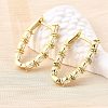 Brass Micro Pave Clear Cubic Zirconia Hoop Earrings EJEW-Z121-11G-2
