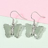 Natural Green Aventurine Brass Dangle Earrings EJEW-M081-01P-04-5