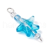 Gradient Color Baking Paint Transparent Glass & Seed Beaded Starfish Connector Charms PALLOY-JF03848-4