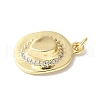 Brass Micro Pave Clear Cubic Zirconia Pendants ZIRC-I071-11G-2