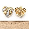 Brass Micro Pave Clear Cubic Zirconia Stud Earrings for Women EJEW-G430-02GP-5