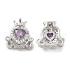 Brass Micro Pave Purple Cubic Zirconia Charms KK-F860-74P-01-1