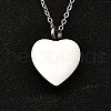304 Stainless Steel Heart Cinerary Casket Pendant Necklaces NJEW-V002-02P-1
