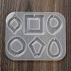 Square Teardrop Oval DIY Pendant Silicone Molds DIY-E072-04A-2