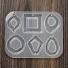 Square Teardrop Oval DIY Pendant Silicone Molds DIY-E072-04A-2