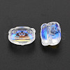 Electroplate Transparent Glass Beads GLAA-T022-03-B01-4