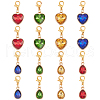 16Pcs 2 Style Alloy with Glass Rhinestone Pendant Decorations HJEW-AB00209-1