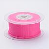 Polyester Frayed Grosgrain Ribbons ORIB-N0002-25mm-09-2