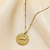 304 Stainless Steel Disc with Embossed Constellation Pendant Necklaces WG3413F-01-1