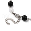 Synthetic Black Stone Round Beaded Bracelets BJEW-JB11206-4