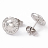 304 Stainless Steel Flat Round Stud Earrings for Women EJEW-G338-03P-2