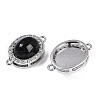 Brass Micro Pave Clear Cubic Zirconia Connector Charms KK-U043-50P-04-2