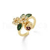 Brass Micro Pave Cubic Zirconia Cuff Rings for Women RJEW-F182-08B-G-4