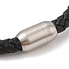 Ion Plating(IP) Braided Microfiber Leather Cord Bracelets BJEW-B096-17G-3