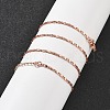 Brass Link Chain Necklaces for Women NJEW-D302-17RG-1