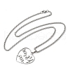 Mother's Day 304 Stainless Steel Hollow Cut Mom Love Heart Pendant Necklaces NJEW-H065-24P-2
