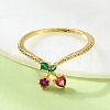 Brass Micro Pave Cubic Zirconia Finger Rings RJEW-Z102-01G-1
