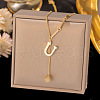 304 Stainless Steel Cube Initial Pendant Necklaces FS-WG9AF3A-12-1