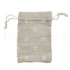 Printed Cotton Imitation Burlap Packing Pouches Drawstring Bags PW-WG7B662-19-1