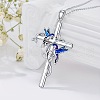 Cross with Bird Alloy Enamel Pendant Necklace FS-WG79AEB-01-1