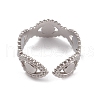 Non-Tarnish 304 Stainless Steel Cuff Rings RJEW-G285-36P-3
