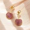 Cherry Brass Micro Pave Cubic Zirconia Stud Earrings EJEW-M077-12G-01-5