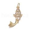 Brass Micro Clear Cubic Zirconia Pendants X-ZIRC-F120-044G-1