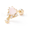 Heart Cat Eye Stud Earrings for Women EJEW-A065-07G-1