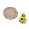 3D Glass Seed Beaded Avocado Pendants PALLOY-MZ00567-2